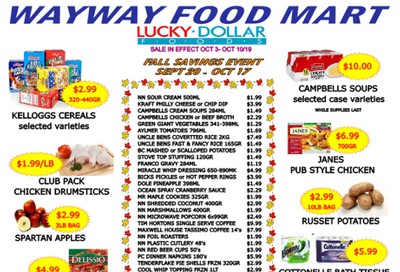 WayWay Food Mart Flyer October 4 to 10