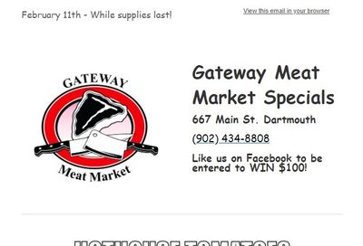 Gateway Meat Market Flyer February 11 to 17