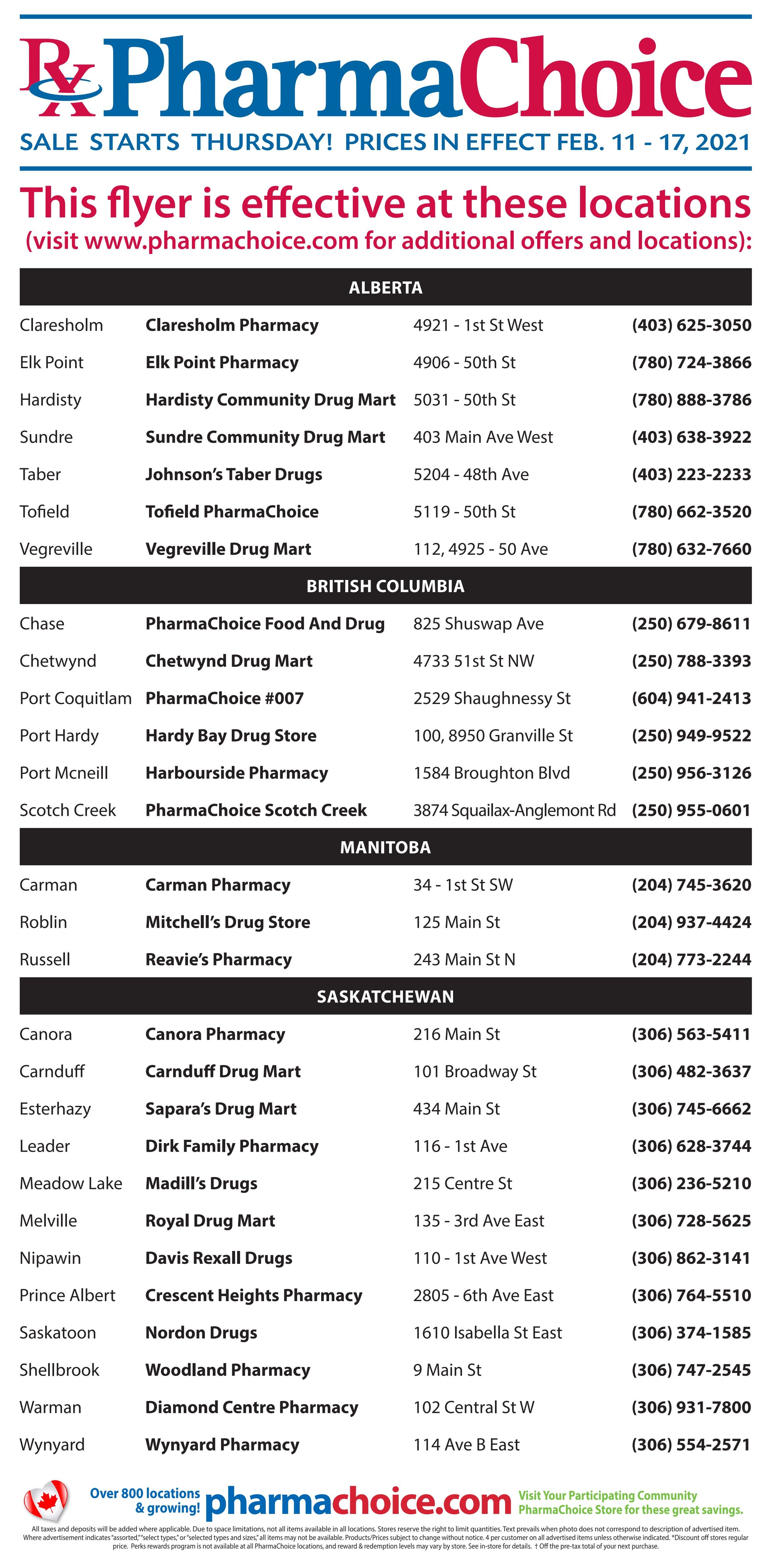 PharmaChoice (BC, AB, SK & MB) Flyer February 11 to 17