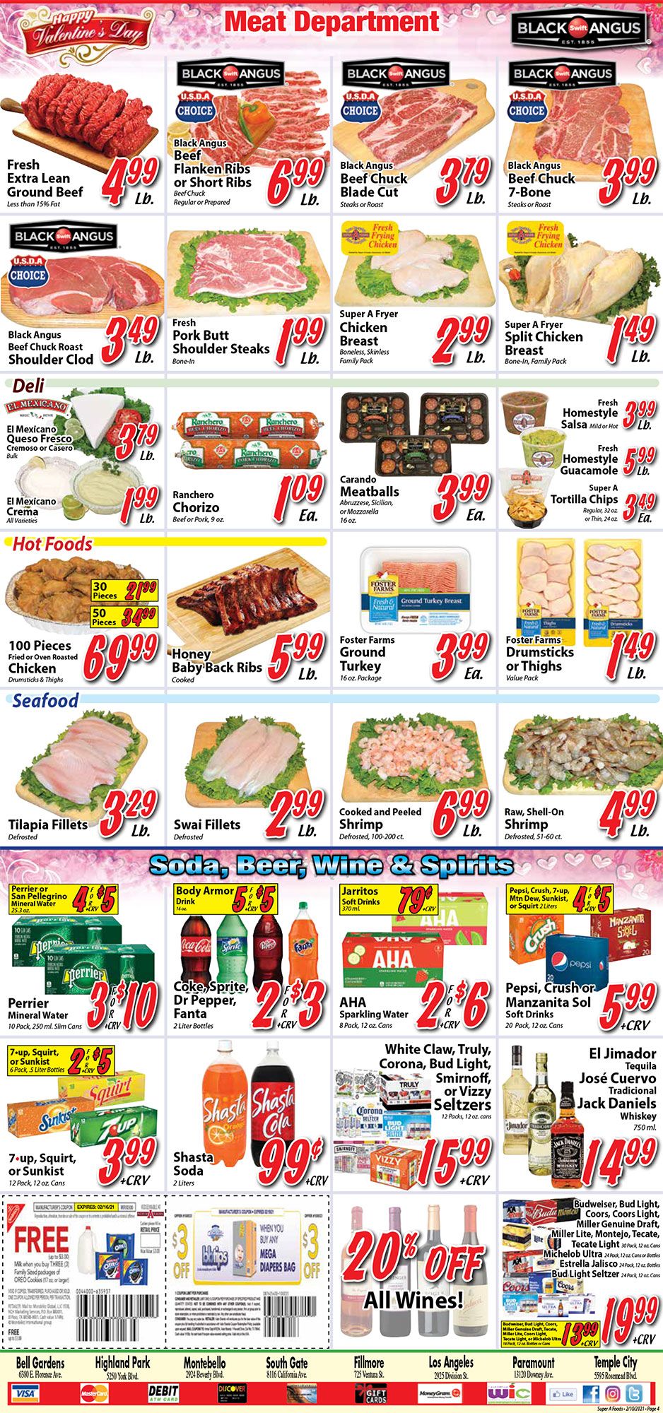 Super A Foods Valentine's Day Sale Weekly Ad Flyer February 10 to February 16, 2021