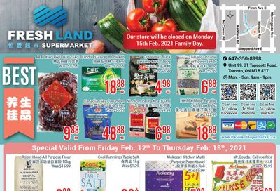 FreshLand Supermarket Flyer February 12 to 18