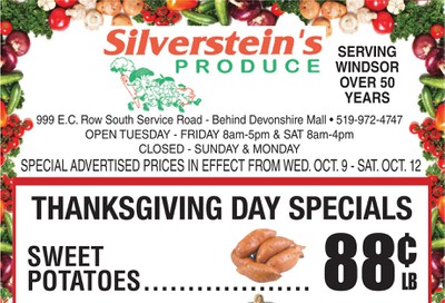 Silverstein's Produce Flyer October 9 to 12