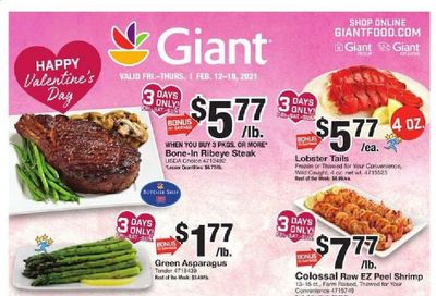 Giant Food Weekly Ad Flyer February 12 to February 18