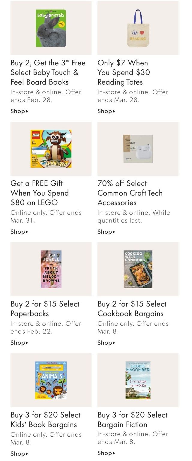 Chapters Indigo Online Deals of the Week February 15 to 21