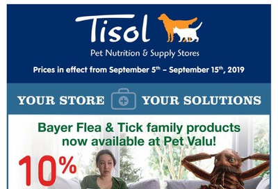 Tisol Pet Nutrition & Supply Stores Flyer September 5 to 15