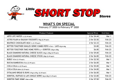 Little Short Stop Flyer February 3 to 9