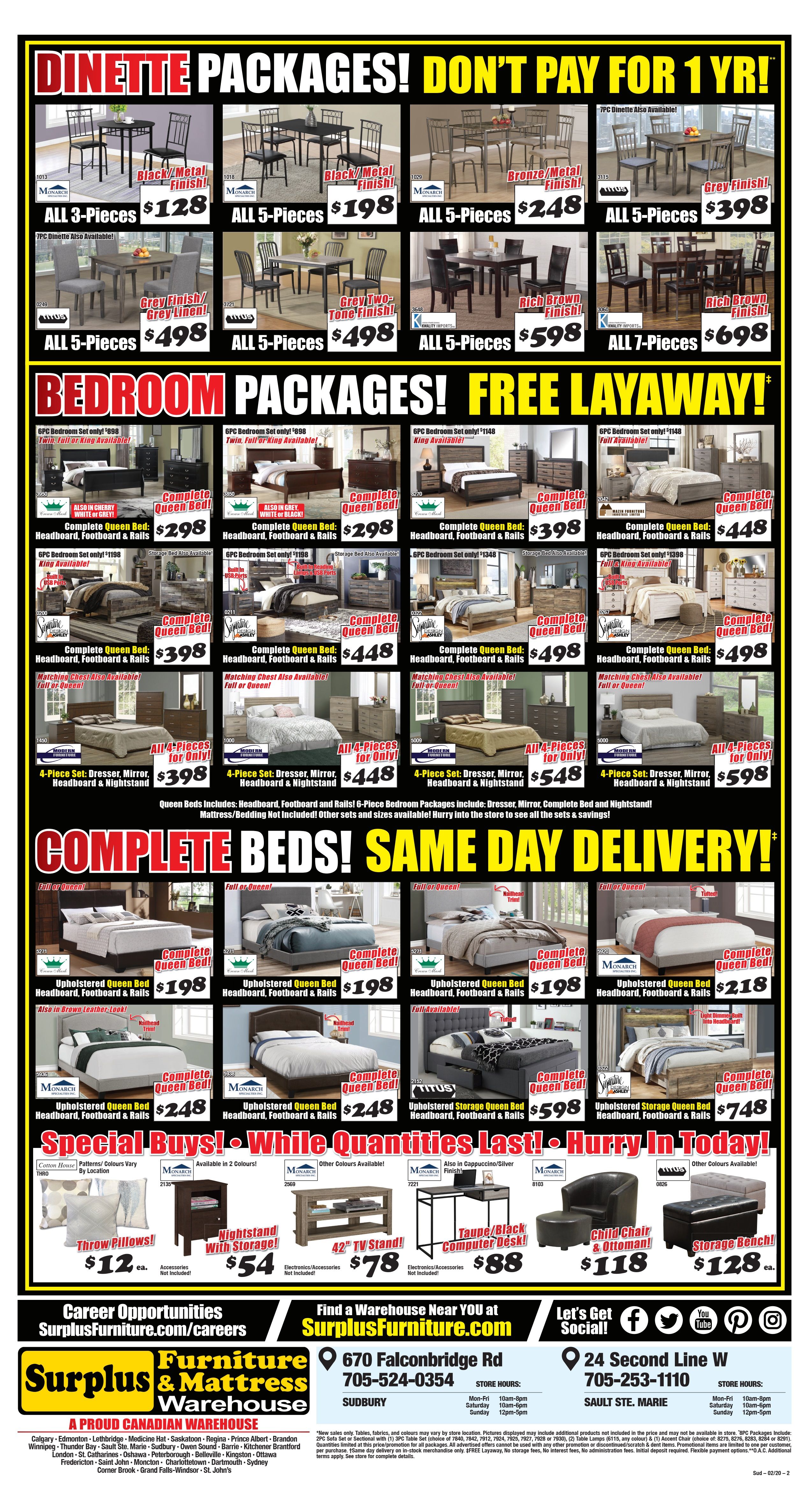 Surplus Furniture & Mattress Warehouse (Sudbury) Flyer February 4 to 24