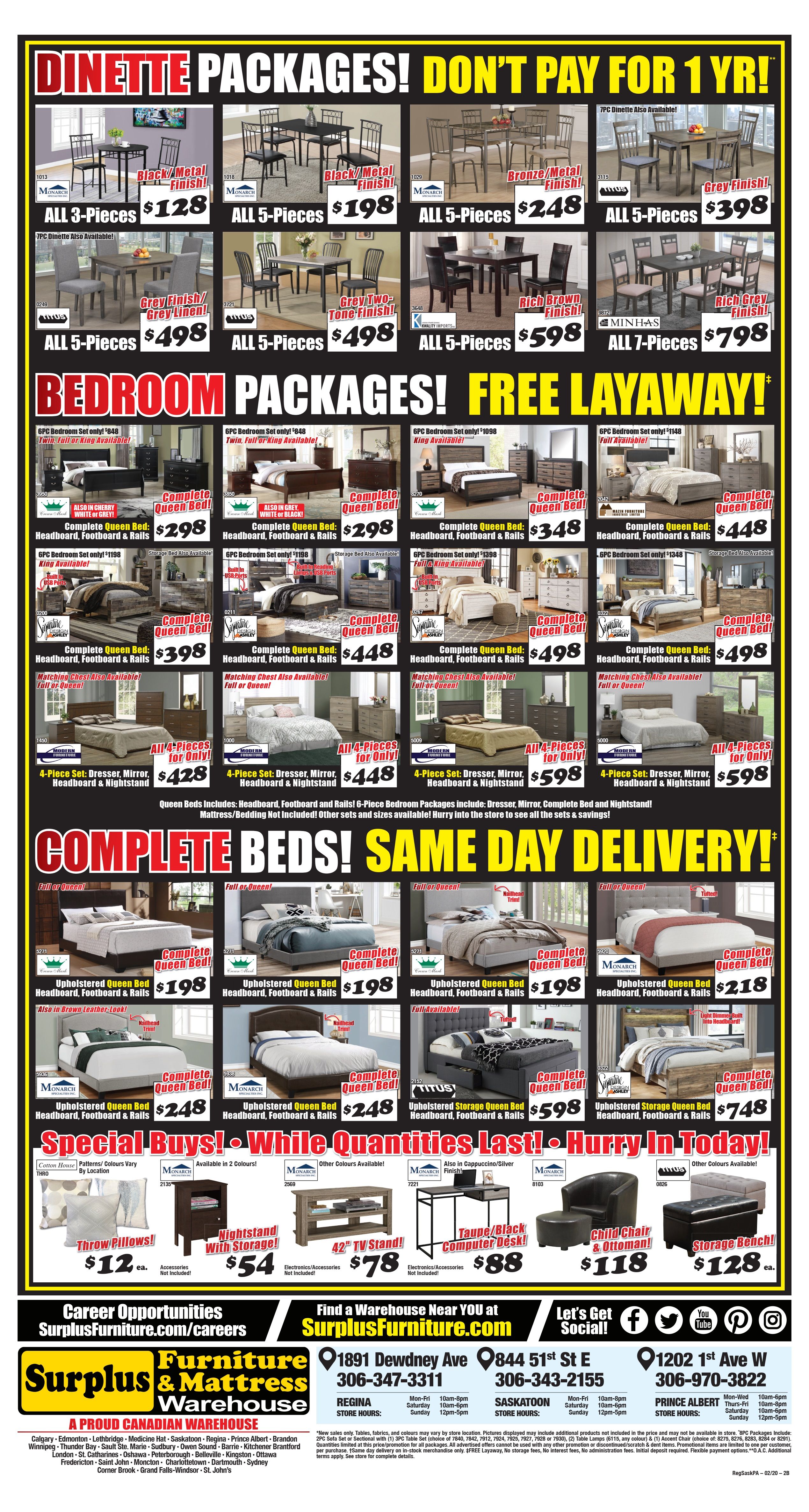 Surplus Furniture & Mattress Warehouse (Saskatoon) Flyer February 4 to 24