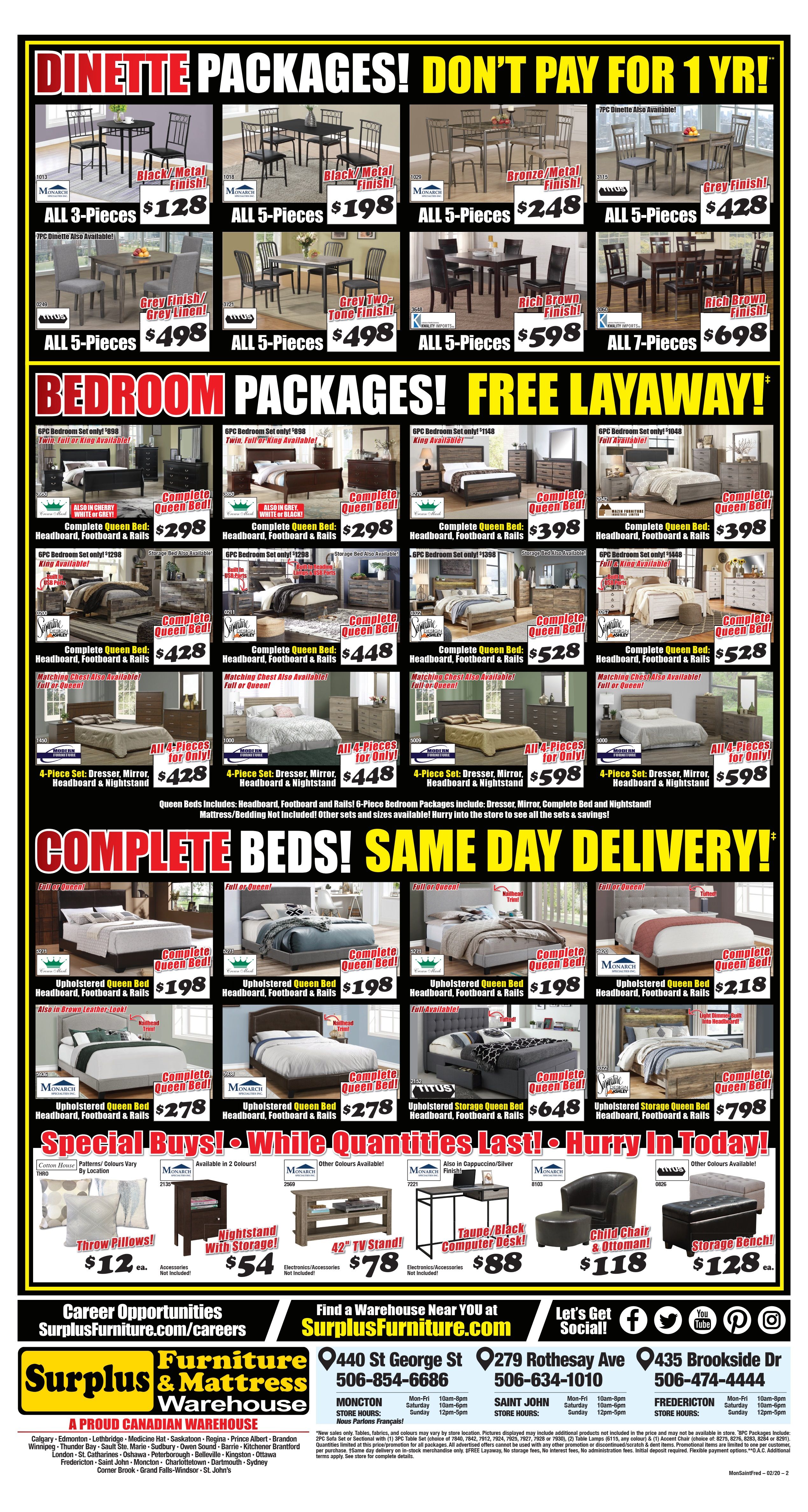 Surplus Furniture & Mattress Warehouse (Saint John) Flyer February 4 to 24