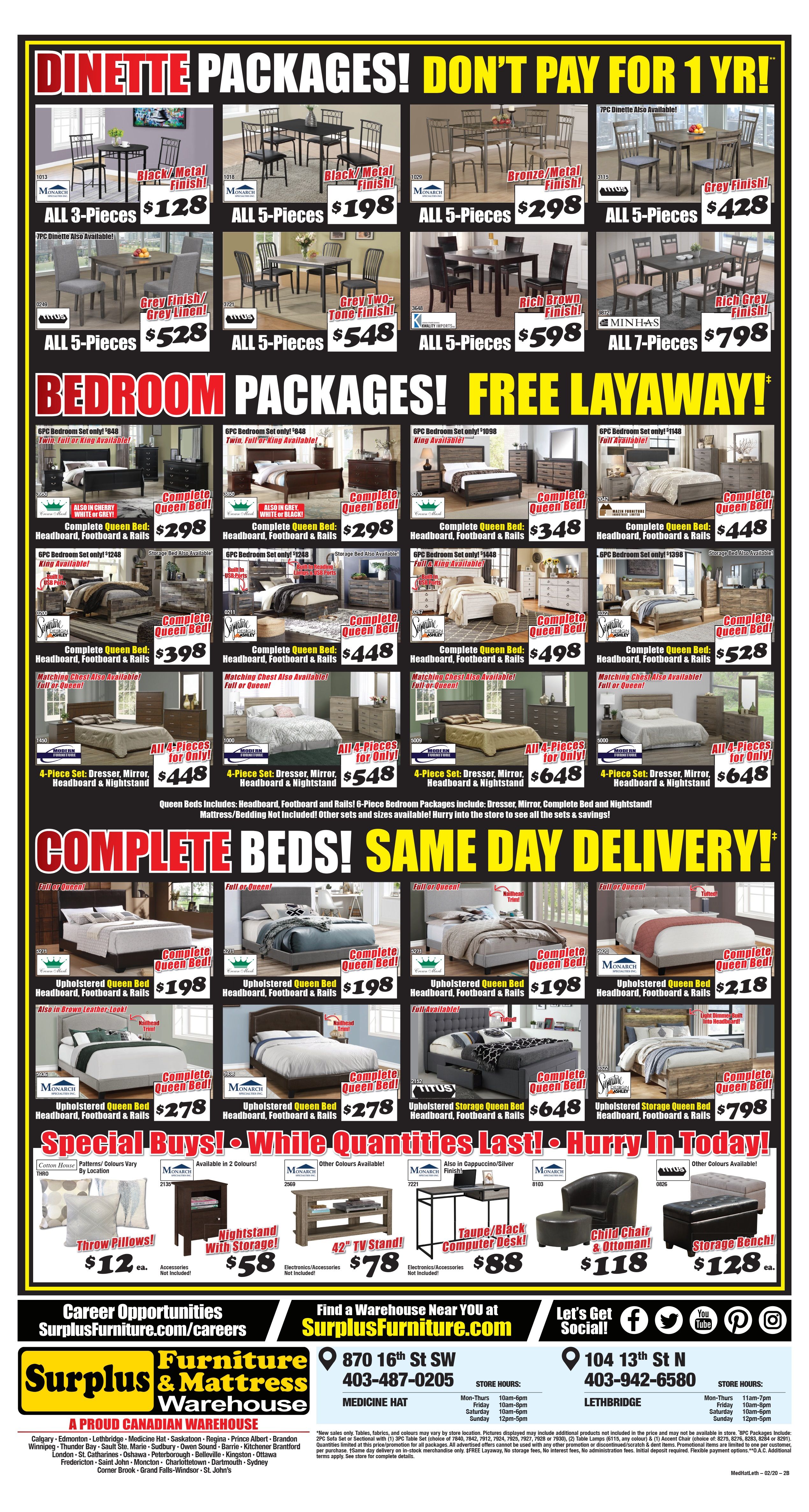 Surplus Furniture & Mattress Warehouse (Medicine Hat) Flyer February 4 to 24