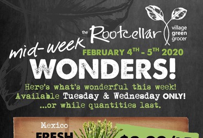 The Root Cellar Mid-Week Flyer February 4 and 5