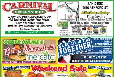 Carnival Supermarket Weekly Ad Flyer February 16 to February 22, 2021