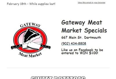 Gateway Meat Market Flyer February 18 to 24