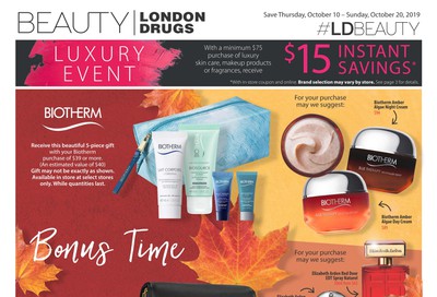 London Drugs Beauty Luxury Event Flyer October 10 to 20