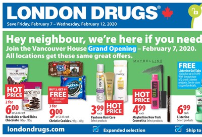 London Drugs Grand opening Savings Flyer February 7 to 12