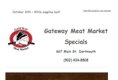 Gateway Meat Market Flyer October 10 to 16