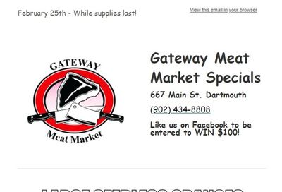 Gateway Meat Market Flyer February 25 to March 3