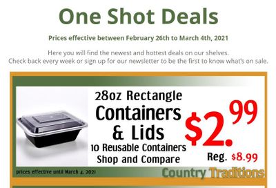 Country Traditions One-Shot Deals Flyer February 26 to March 4