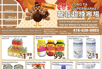 Long Fa Supermarket Flyer October 11 to 17