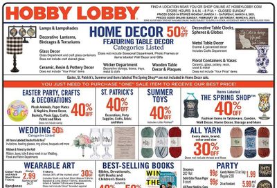 Hobby Lobby Weekly Ad Flyer February 28 to March 6