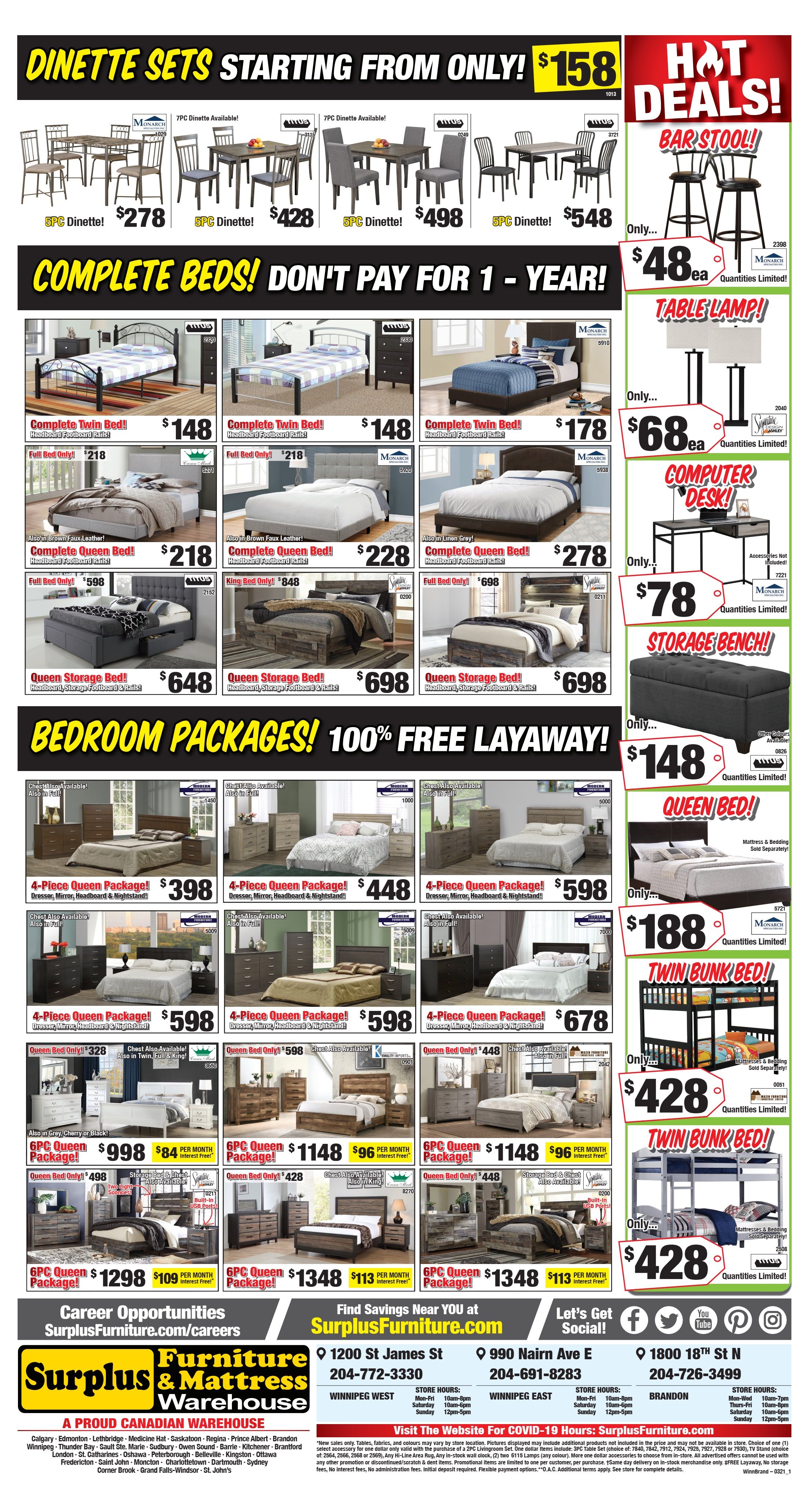 Surplus Furniture & Mattress Warehouse (Winnipeg) Flyer March 1 to 7