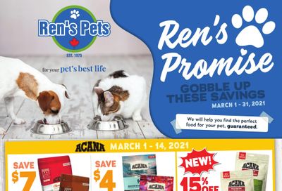 Ren's Pets Depot Monthly Flyer March 1 to 31