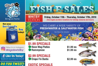 Big Al's (Whitby) Weekly Specials October 11 to 17