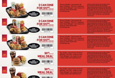 McDonald's Canada Coupons (YT) Valid from March 2 to April 5
