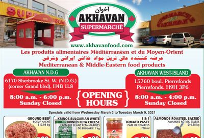 Akhavan Supermarche Flyer March 3 to 9