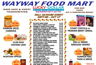 WayWay Food Mart Flyer October 11 to 17