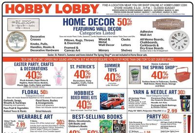 Hobby Lobby Weekly Ad Flyer March 7 to March 13