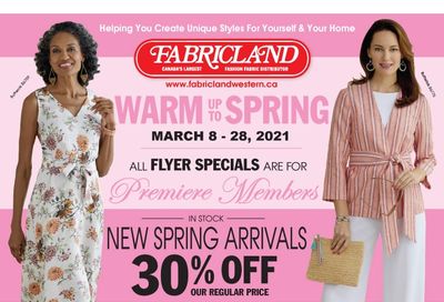 Fabricland (Oshawa, Whitby, Kitchener, St. Catharines, Welland) Flyer March 8 to 28