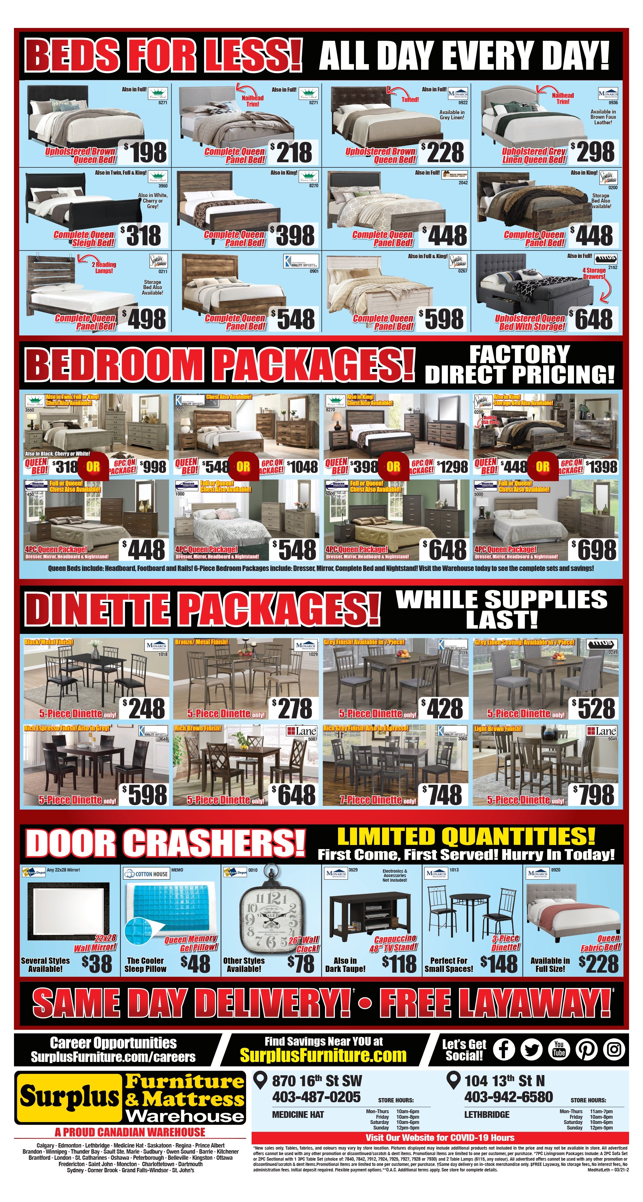 Surplus Furniture & Mattress Warehouse (Medicine Hat) Flyer March 8 to 21