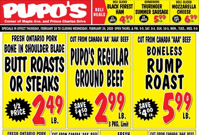 Pupo's Food Market Flyer February 20 to 26