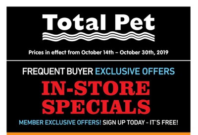 Total Pet Loyalty In-store Flyer October 14 to 30