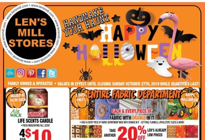 Len's Mill Stores Flyer October 14 to 27