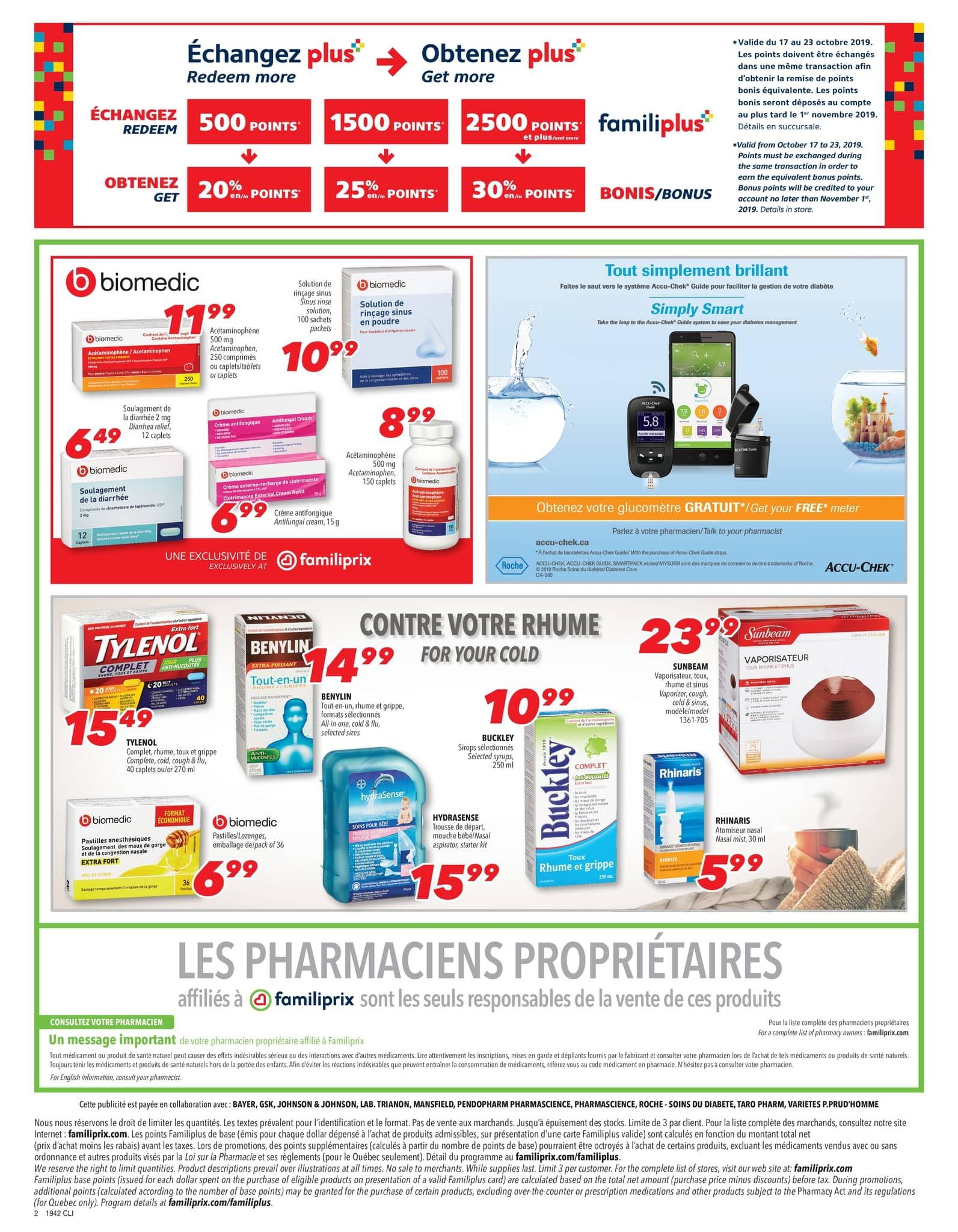 Familiprix Clinique Flyer October 17 to 23