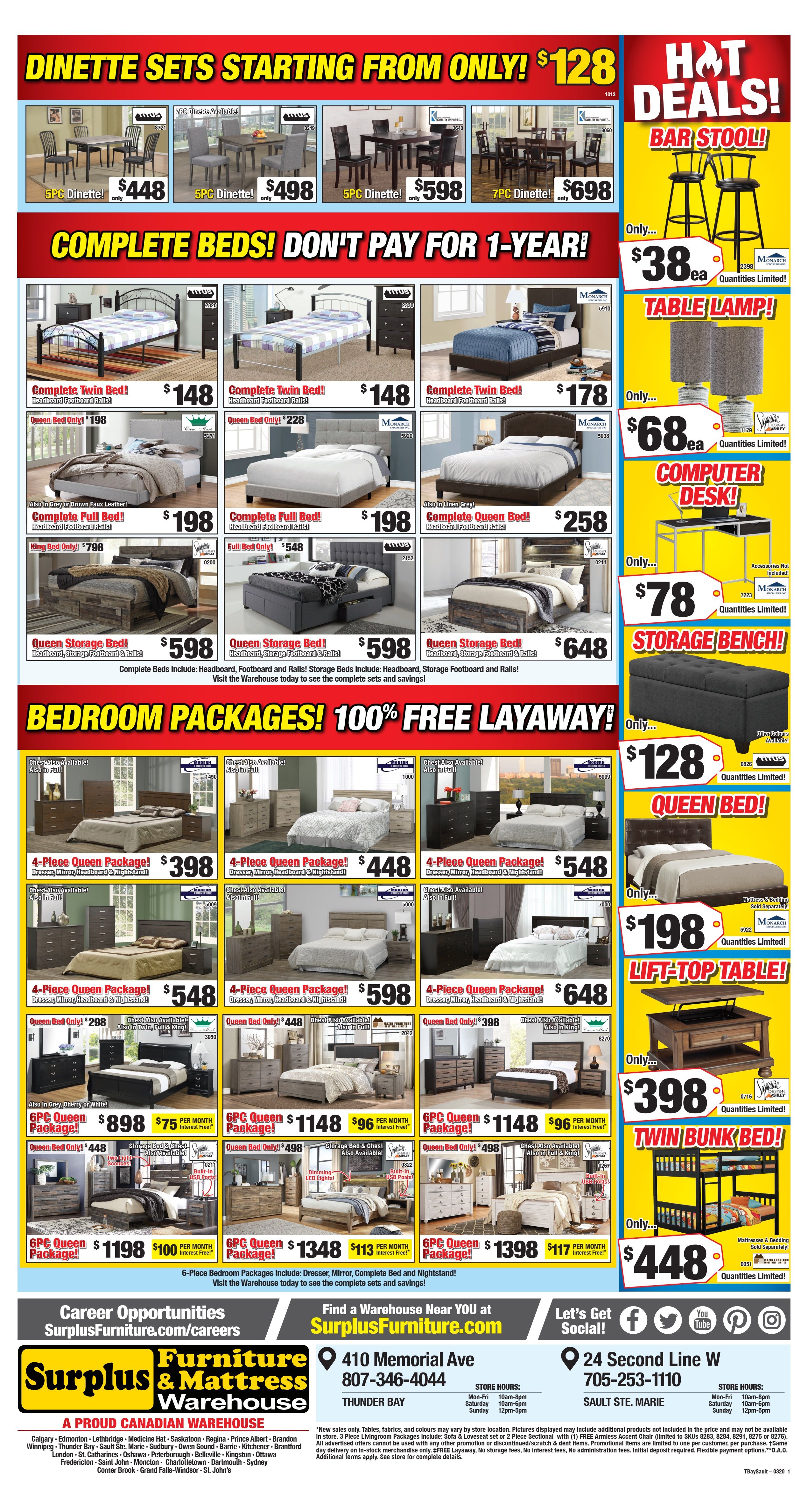 Surplus Furniture & Mattress Warehouse (Sault Ste Marie) Flyer February 25 to March 2