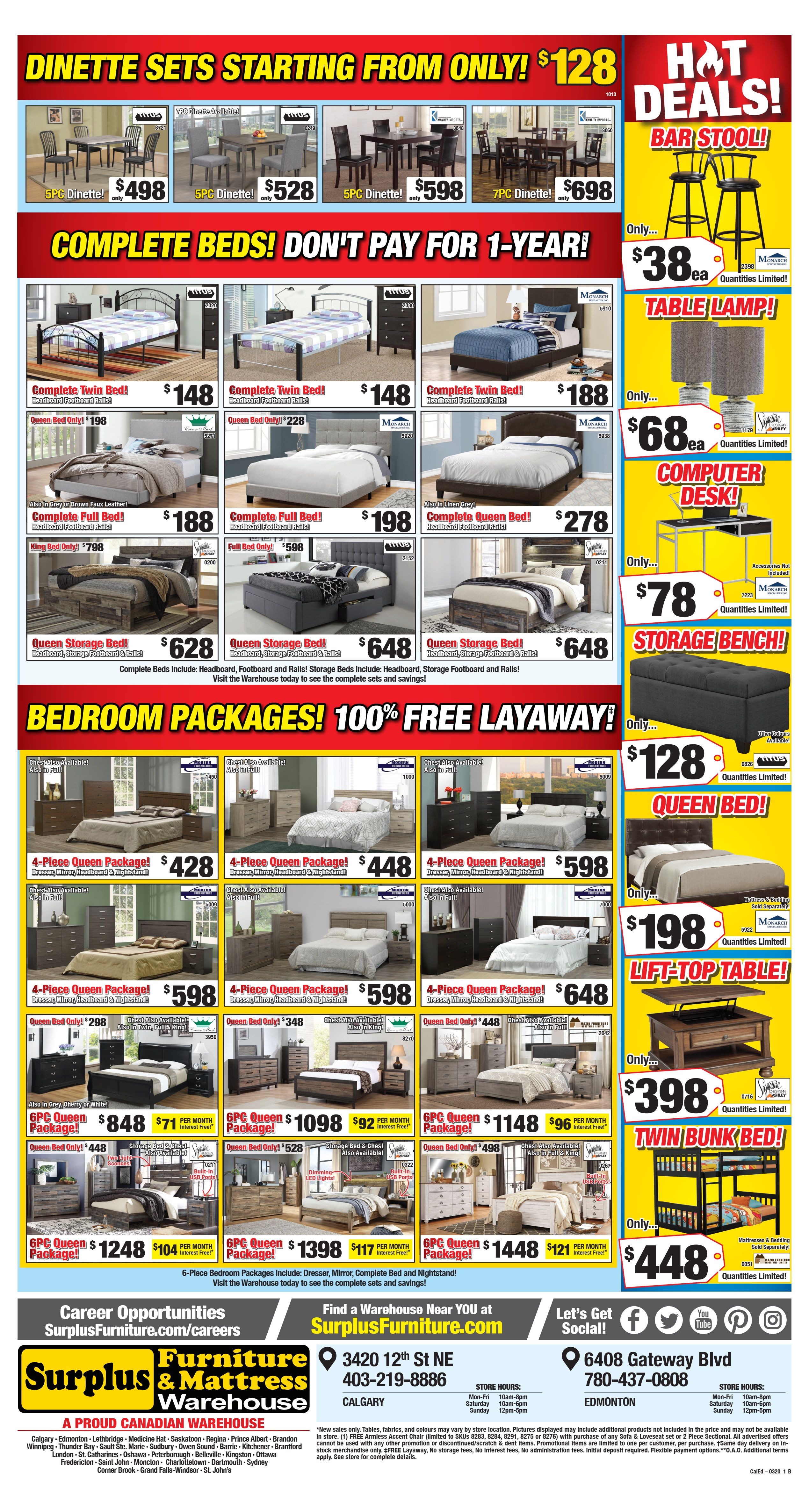 Surplus Furniture & Mattress Warehouse (Edmonton) Flyer February 25 to March 2