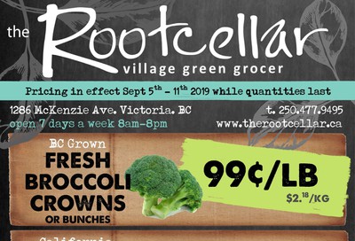 The Root Cellar Flyer September 5 to 11