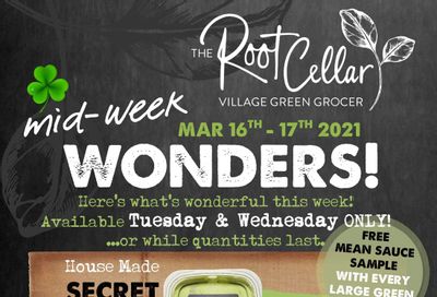 The Root Cellar Mid-Week Flyer March 16 and 17