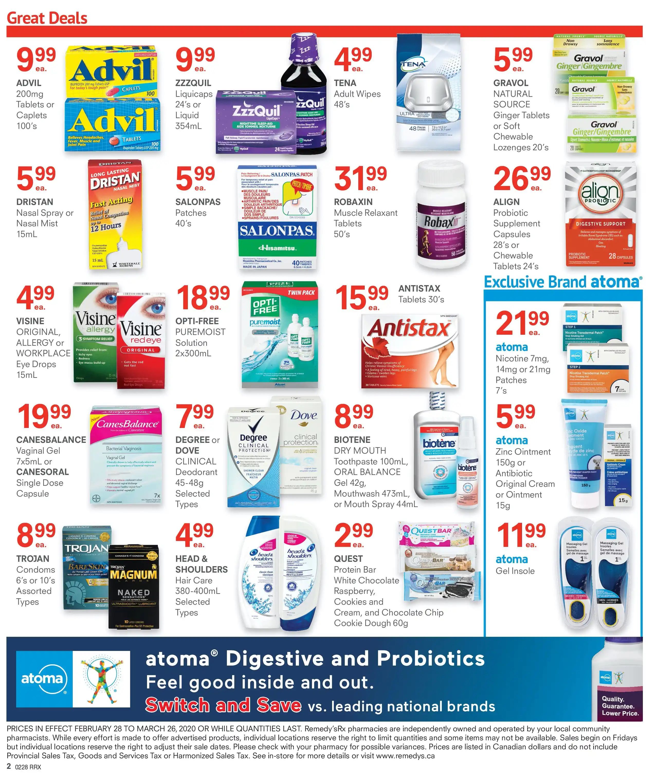 Remedy's RX Flyer February 28 to March 26