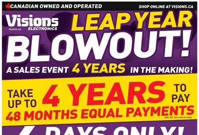 Visions Electronics Leap Year Blowout Flyer February 27 to March 1
