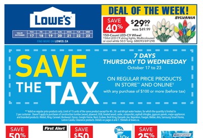 Lowe's Flyer October 17 to 23
