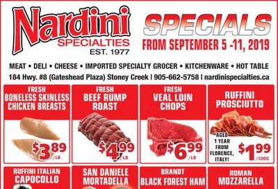 Nardini Specialties Flyer September 5 to 11