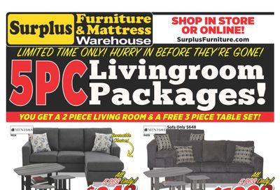 Surplus Furniture & Mattress Warehouse (Saskatoon) Flyer March 22 to April 4