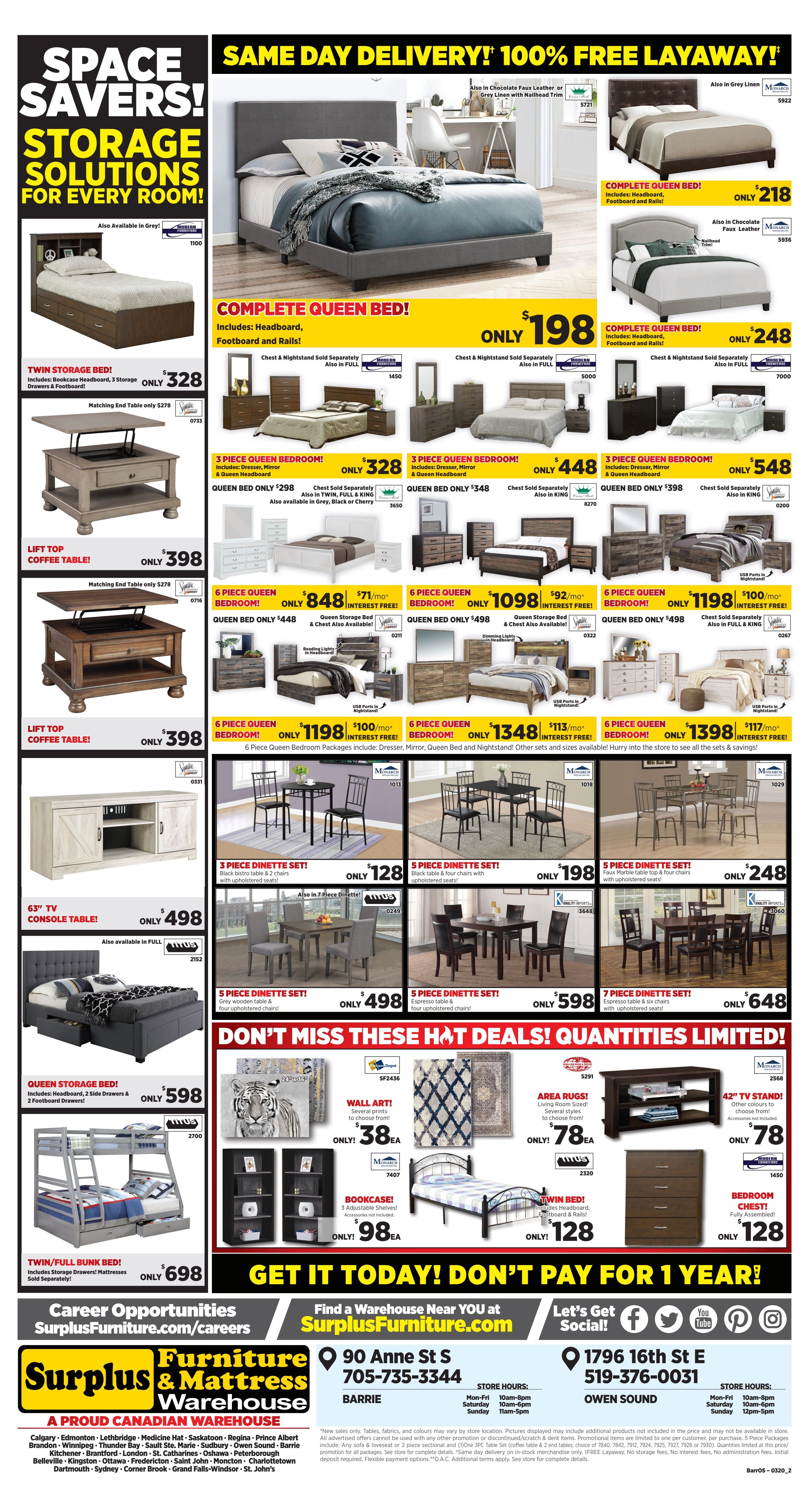 Surplus Furniture & Mattress Warehouse (Owen Sound) Flyer March 3 to 16