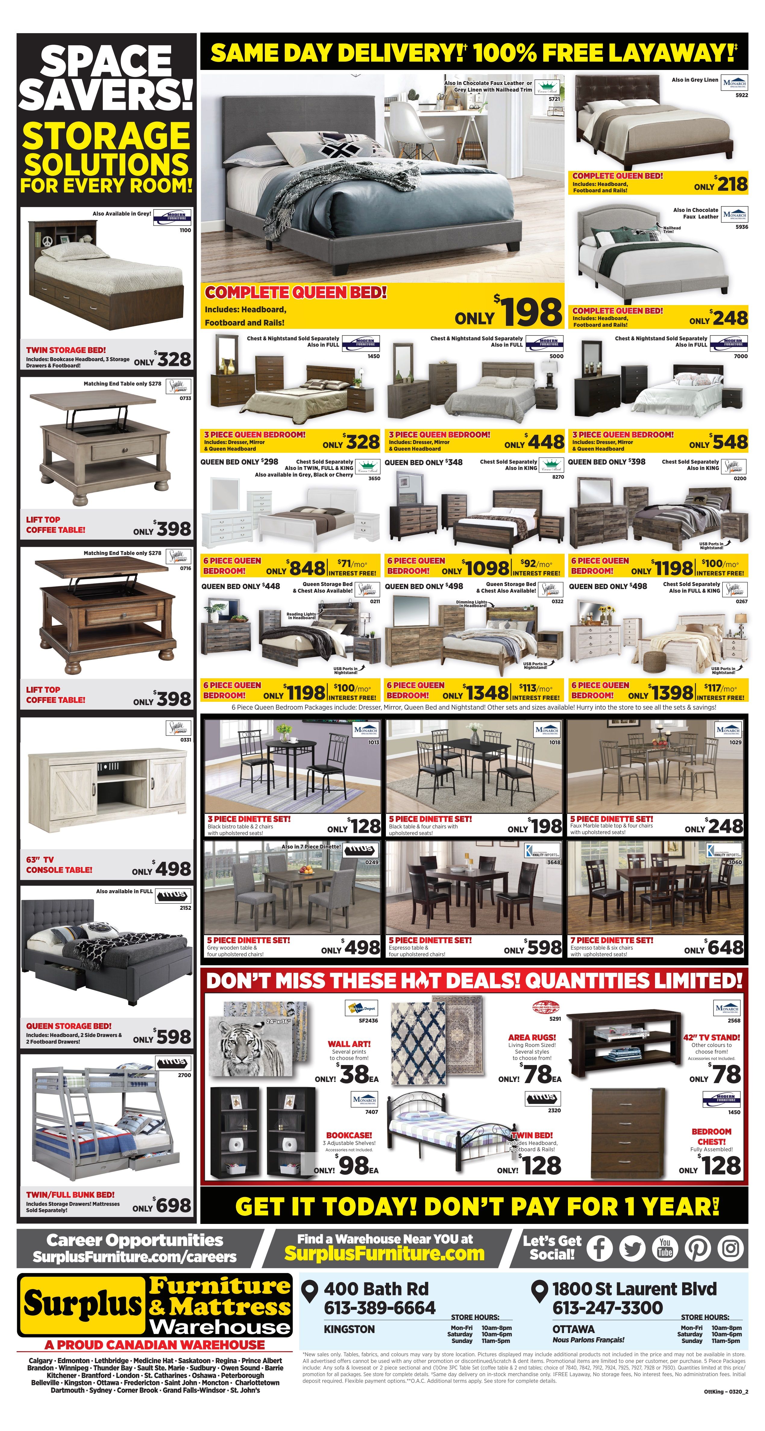 Surplus Furniture & Mattress Warehouse (Ottawa) Flyer March 3 to 16