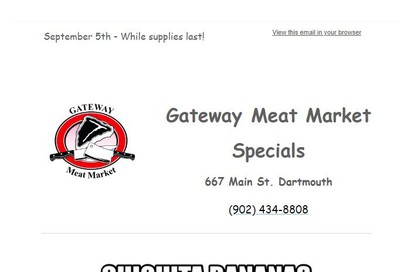 Gateway Meat Market Flyer September 5 to 11