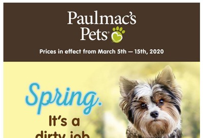 Paulmac's Pets Flyer March 5 to 15